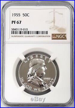 1955 Proof Franklin Silver Half Dollar certified PF 67 by NGC