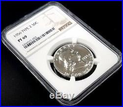 1956 Type 2 Proof Franklin Silver Half Dollar graded PF 69 by NGC! Bright
