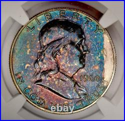 1960 TONED Franklin Half Dollar Proof NGC PF 65 PR65 Toning Coin 50C