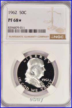 1962 Franklin Half Dollar Proof NGC PF 68 STAR PR68 Frosty Silver Coin 50C 1962 Franklin Half Dollar Proof NGC PF 68 STAR PR68 Frosty Silver Coin 50C