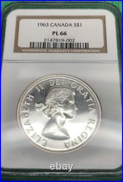 1963 Canada Silver Dollar. NGC PL 66