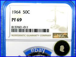 1964 P, Silver Kennedy Half Dollar NGC Pf 69 Everest Seal By Rick Tomaska