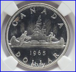 1965 Canada Silver 1 Dollar Small Beads-blunt 5 Ngc Pl66 Ultra Cameo