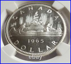 1965 Canada Silver 1 Dollar Small Beads-blunt 5 Ngc Pl66 Ultra Cameo