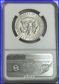 1966 P Ngc Ms66 Silver Kennedy Half Dollar Signature 90% Coin Jfk Flag Label