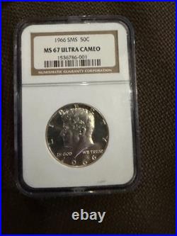 1966 SMS 50c Kennedy SILVER Half Dollar NGC Graded MS 67 Ultra Cameo WOW RARE