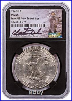 1972-D Eisenhower Dollar US Mint Sealed Bag NGC MS65 Blk Charlie Duke SKU56709