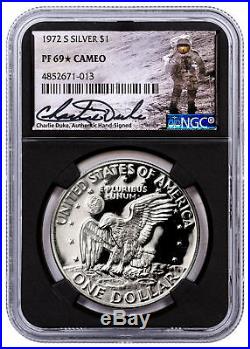 1972-S Silver Eisenhower Dollar NGC PF69 Cameo Charlie Duke Signed SKU54675
