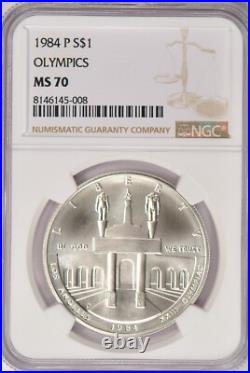1984 P Olympics Commemorative Silver Dollar NGC MS 70 Modern Coliseum $1