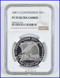 1987 S Constitution Commemorative Proof Silver Dollar NGC PF70 0497