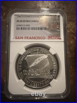 1987-S Constitution Commemorative Silver Dollar- NGC PF69 Ultra Cameo (#50940-L)