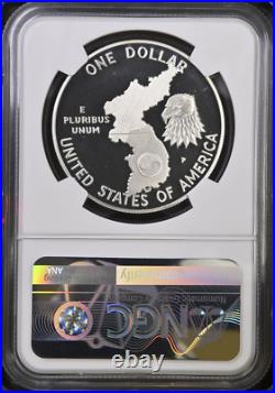 1991-P S1$ Korean War Commemorative Silver Dollar NGC PF70UC Rarity R4 Top Pop