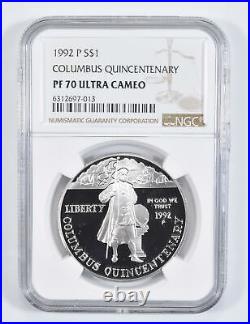 1992 P Columbus Commemorative Proof Silver Dollar NGC PF70