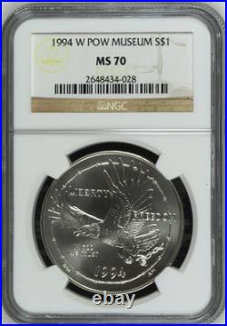1994 W $1 Pow Meseum Commemorative Silver Dollar Ngc Ms70 Rarity R3 Top Pop
