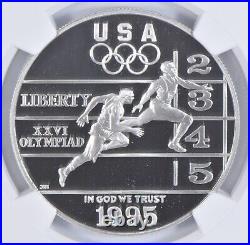 1995-P PF70 Olympics Track & Field Commemorative Silver Dollar NGC