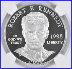 1998 S Robert Kennedy Commemorative Proof Silver Dollar NGC PF70