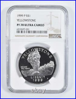 1999 P Yellowstone Park Commemorative Proof Silver Dollar NGC PF70