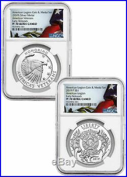 2 PC 2019P American Legion Silver Dollar &Medal NGC PF70 UC ER PRESALE SKU58171