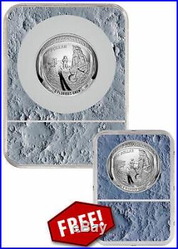 2 PC Set 2019-P Apollo 11 50th 5 oz. Silver Dollar + Bonus NGC PF70 FDI SKU58634