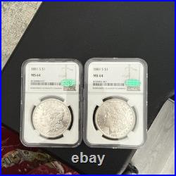 2 Pack! 1881-S NGC/CAC MS64 Morgan Silver Dollar