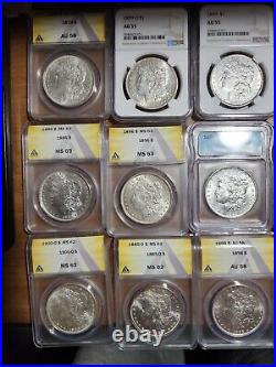 20 90% Silver dollars Graded by NCG, ICG, Anacs