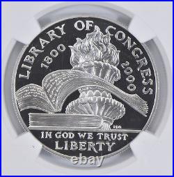 2000 P Library of Congress Commemorative Proof Silver Dollar NGC PF70