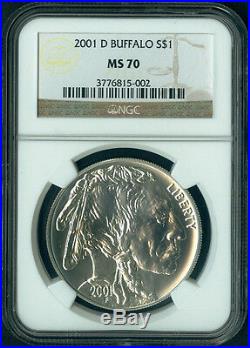2001 D Buffalo Commemorative Silver Dollar Coin $1 NGC MS 70 MS70 PERFECT