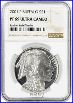 2001 P $1 American Buffalo Commemorative Silver Dollar NGC PF69 Ultra Cameo