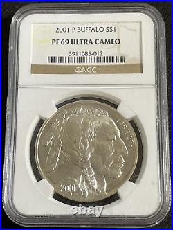 2001-P Buffalo Commemorative Silver Dollar NGC PF 69 Ultra Cameo Proof USA