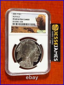 2001 P Proof Silver Buffalo Commemorative Dollar Ngc Pf69 Ultra Cameo