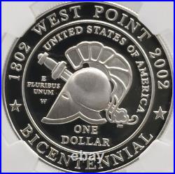 2002 W West Point Bicentennial Commemorative Proof Silver Dollar NGC PF 70 #2558