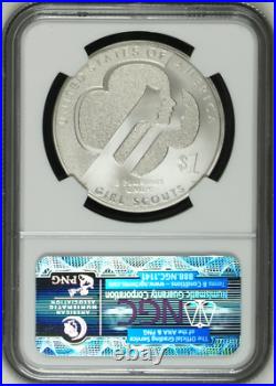 2013-W $1 GIRL SCOUTS COMMEMORATIVE SILVER DOLLAR NGC MS70 Rarity R4 Top-Pop