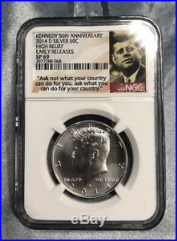 2014 50th Anniversary Kennedy Half Dollar 4 Coin Set-ngc Sp Pf 69-early Releases