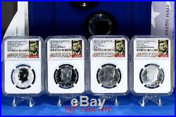 2014 Kennedy Half Dollar 4 Coin Silver Set-ngc Pf69-sp69 Early Release