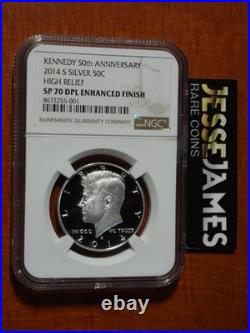 2014 S 50c Enhanced Silver Kennedy Half Dollar Ngc Sp70 Dpl Deep Proof-like