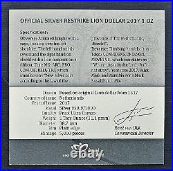 2017 Netherlands 1oz Silver Lion Dollar NGC PF70 UCAM World Money Fair Releases