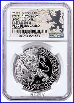 2017 Netherlands Restrike 1 oz Silver NY Lion Dollar NGC PF70 UC FR SKU49059