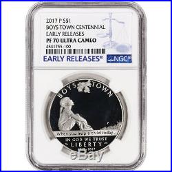 2017-P US Boys Town Commemorative Proof Silver Dollar NGC PF70 Early Releases