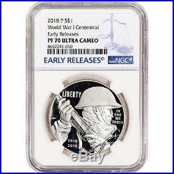 2018-P US World War I Commemorative Proof Silver Dollar NGC PF70 Early Releases