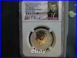 2018 s silver reverse proof Kennedy half dollar NGC PF 70 (First Releases) sig