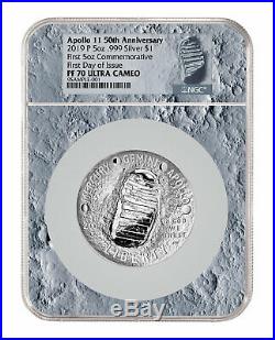 2019 Apollo 11 50th Commem 5 oz Silver Dollar NGC PF70 FDI Moon Core SKU56514