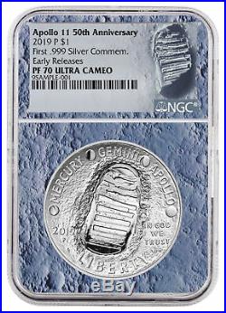 2019 Apollo 11 50th Commem Silver Dollar NGC PF70 ER Moon Core SKU56543