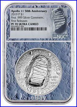 2019 Apollo 11 50th Commem Silver Dollar NGC PF70 FR Moon Core SKU56542