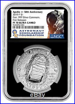 2019 P Apollo 11 50th Silver Dollar NGC PF70 FR Blk Astronaut SKU57202