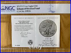 2019 S $1 Enhanced Reverse Proof American Silver Eagle Dollar NGC PF69 COA