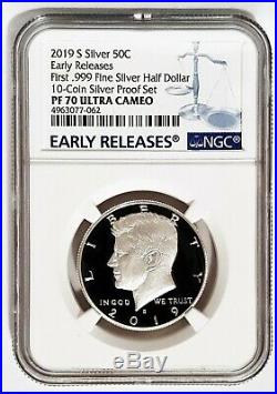 2019-S 50C SILVER Proof Kennedy Half Dollar First. 999 NGC PF 70 Early Releases