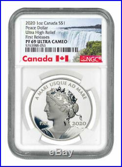 2020 Canada 1oz Ultra High Relief Silver Peace Dollar $1 NGC PF69 UC FR SKU58753