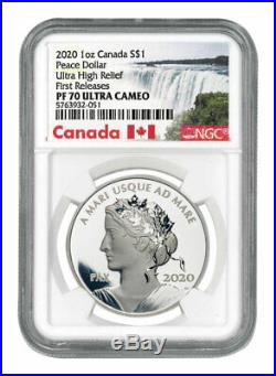 2020 Canada 1oz Ultra High Relief Silver Peace Dollar $1 NGC PF70 UC FR SKU58755