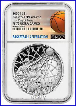 2020 P $1 Basketball Hall of Fame Silver Dollar Proof Coin NGC PF70 FDI PRESALE