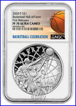 2020 P $1 Basketball Hall of Fame Silver Dollar Proof Coin NGC PF70 FR PRESALE